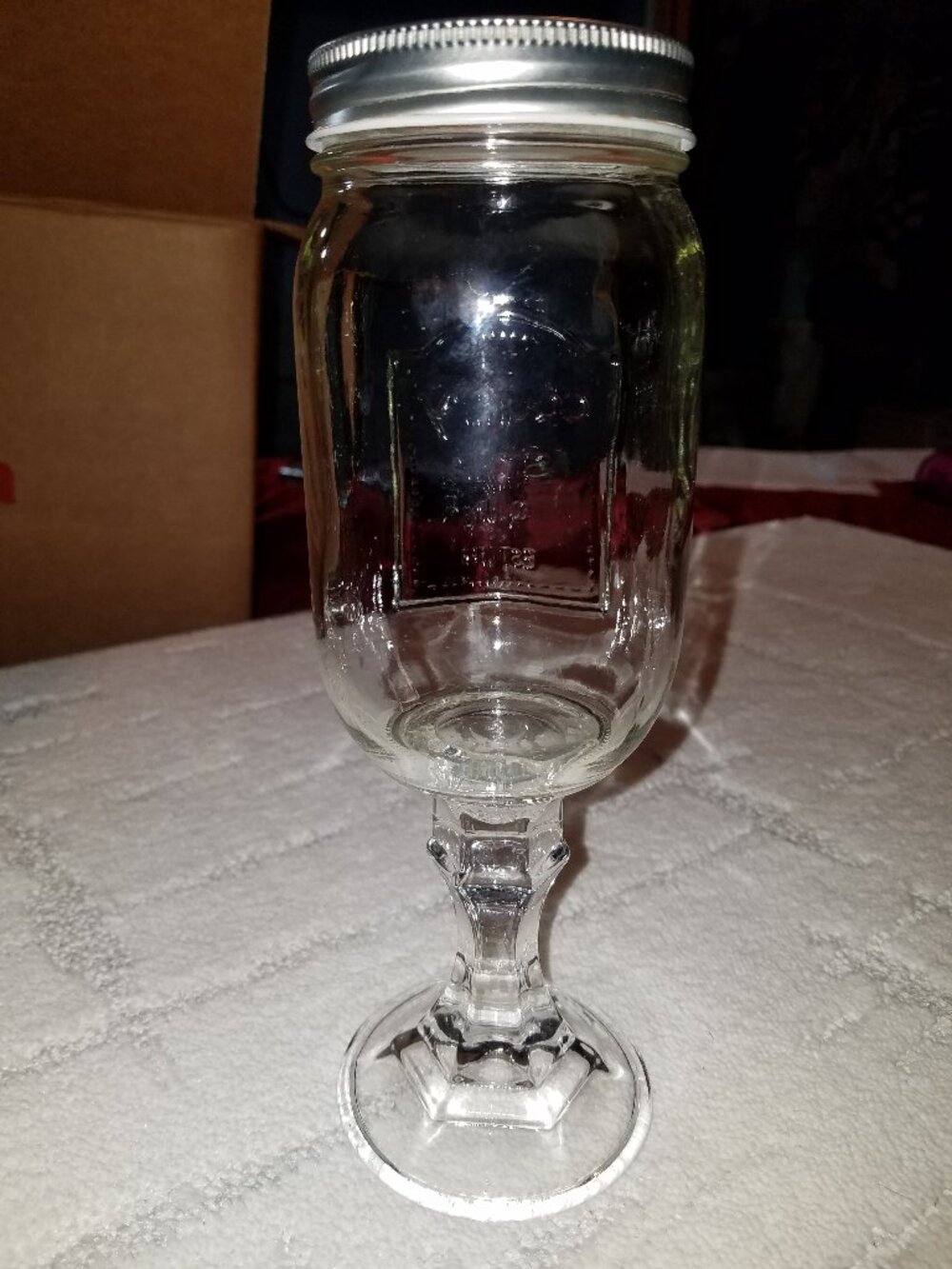 Mason Jar with lid Wine Glass for sale